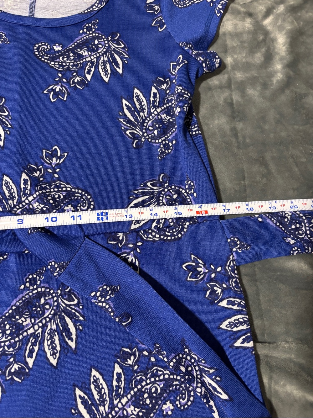 T by Talbots Royal Blue Paisley Wrap Midi Dress S - Picture 7 of 9